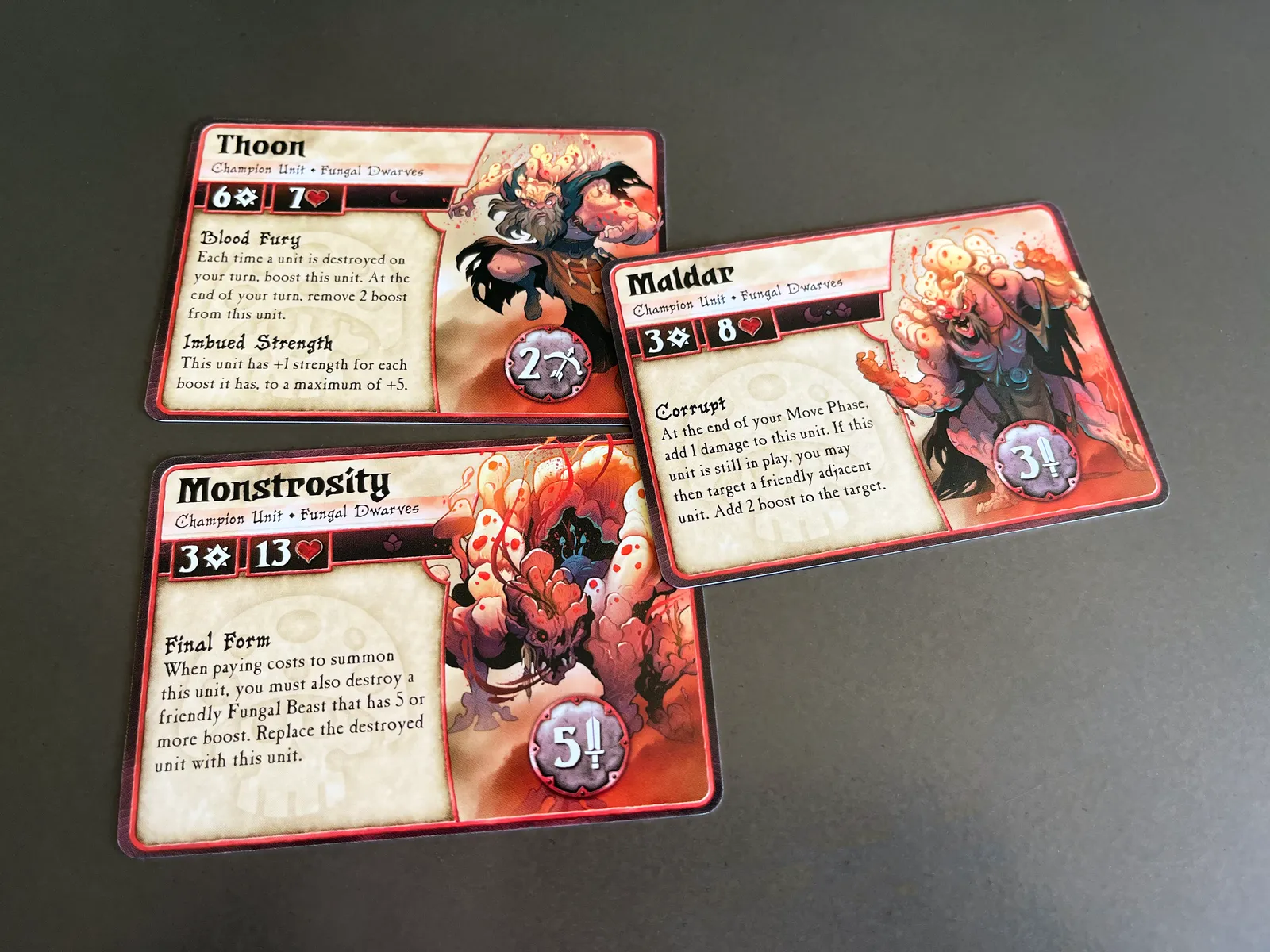 A picture of the cards